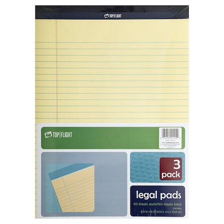 Legal Pad Yellow 8.5X11-3/4In
